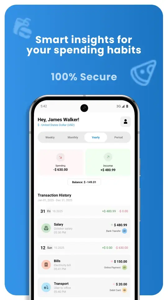 TrackMySpend App Screenshot - Expense Categories and Spending Analysis